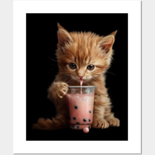 Cat Boba Delight Posters and Art